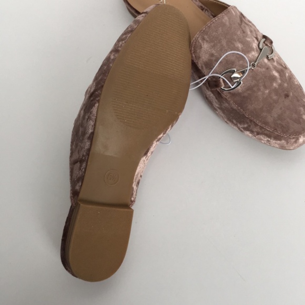 Merona Kona Flats Backless Mule Loafers New Velvet - Picture 4 of 7